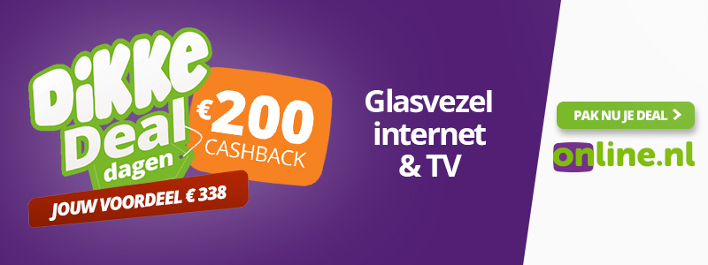 Online.nl Glasvezel Internet en TV - 200 Euro Cashback