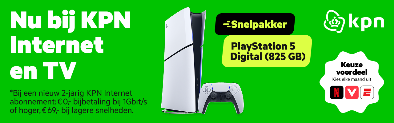 KPN Snelpakker: PlayStation 5 Digital van 825 GB bij KPN Internet en TV