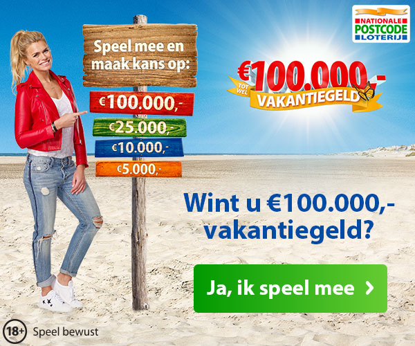 Win Vakantiegeld bij de Nationale Postcode Loterij!